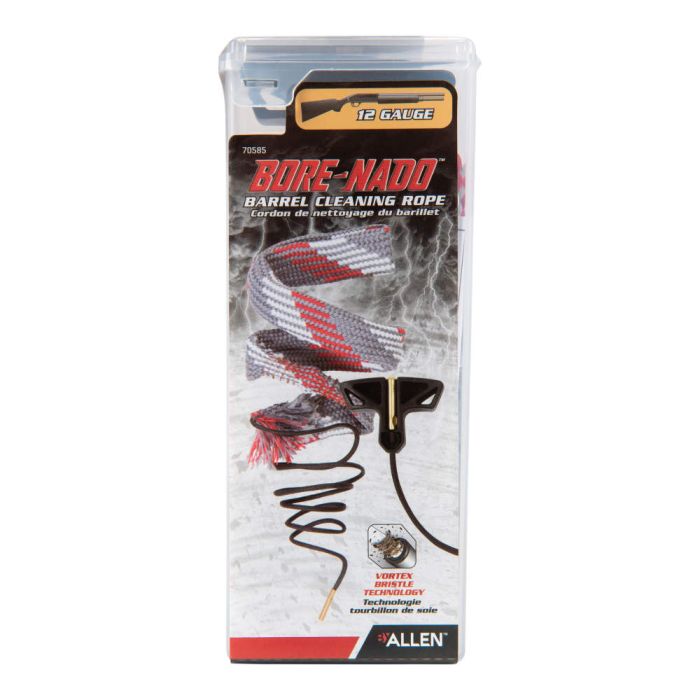 Bore-Nado Shotgun Bore Cleaning Rope 12 Gauge – Barrel Cleaning Tool with Brass Guide &amp; Copper Brushes