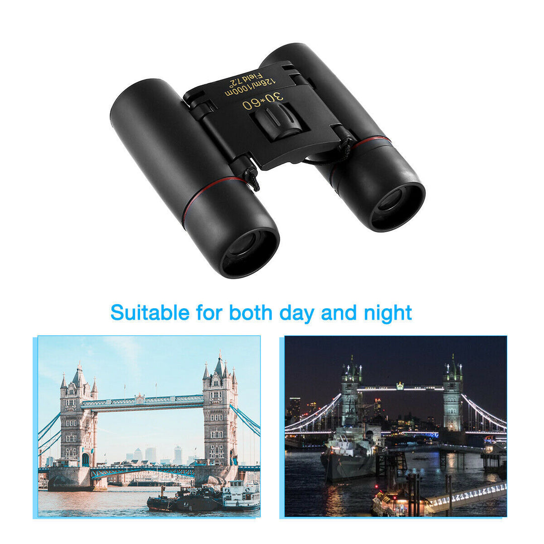 30x60 Compact Folding Binoculars with Carry Case