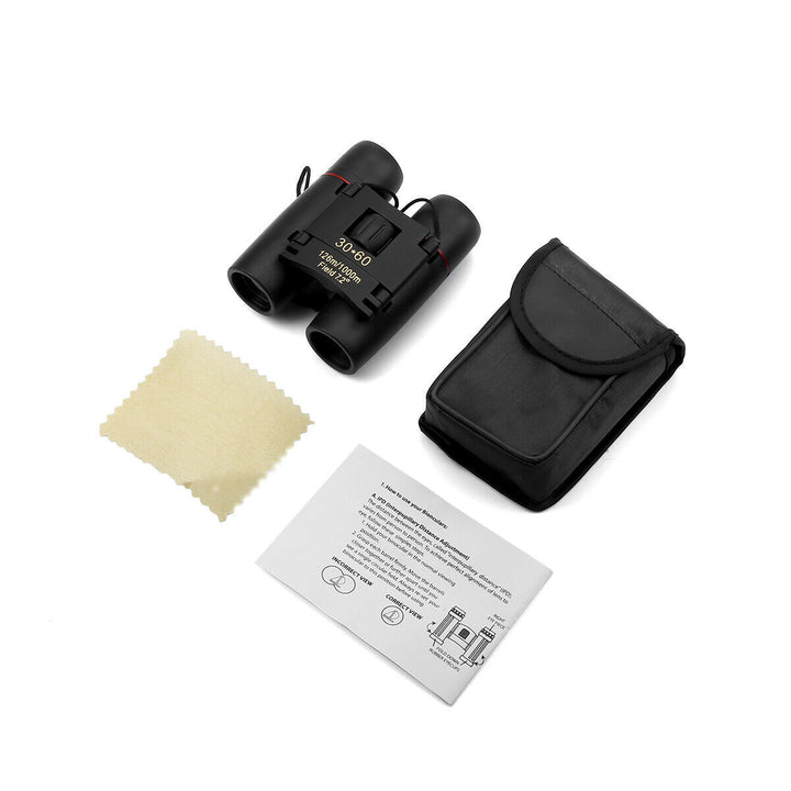 30x60 Compact Folding Binoculars with Carry Case