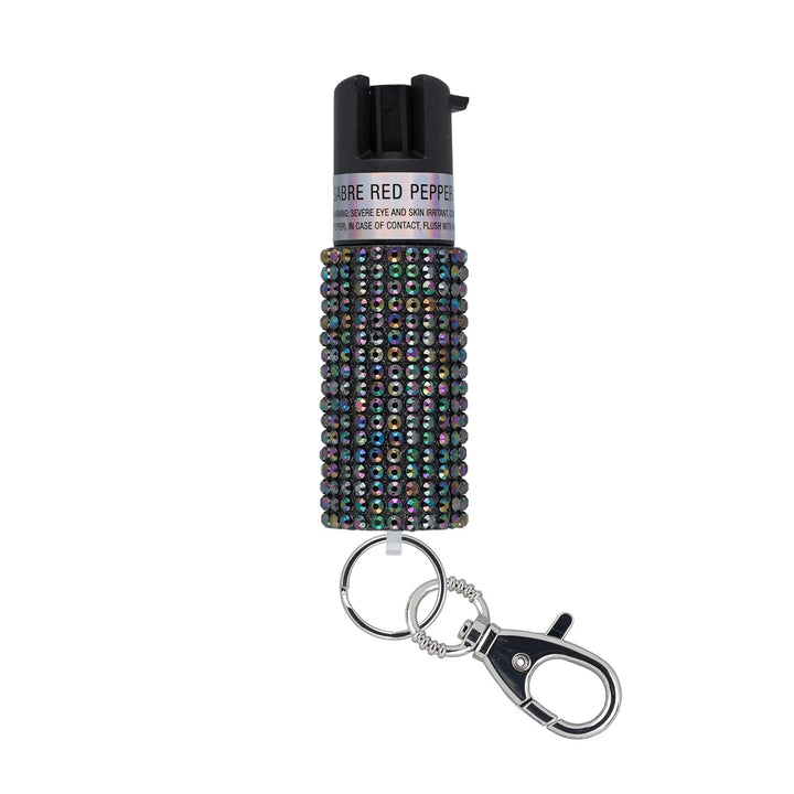 SABRE Jeweled Pepper Spray Keychain – Stylish Self Defense Spray with 12–14 ft Range &amp; Twist Lock Safety