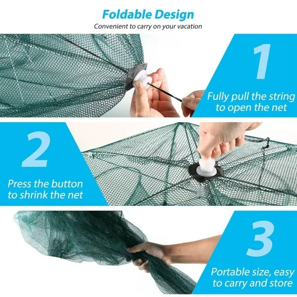 Fishing Trap Net Portable Folding Fish Bait Trap Shrimp No Crab Bait Net