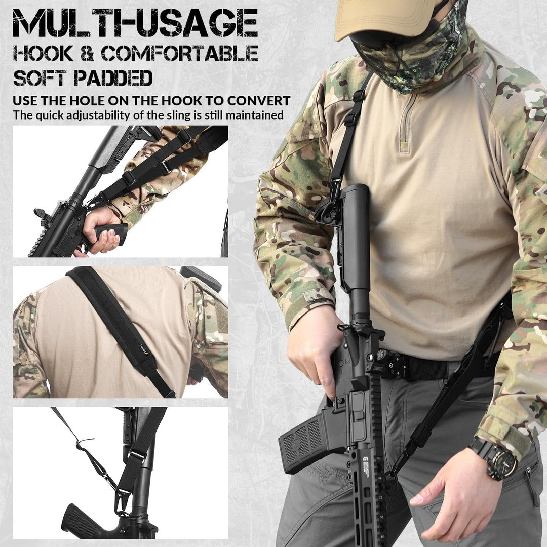 Gun Sling With HK Hook Soft Shoulder Pad Sling