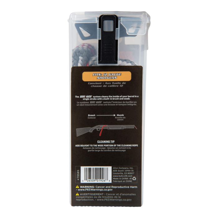 Bore-Nado Shotgun Bore Cleaning Rope 12 Gauge – Barrel Cleaning Tool with Brass Guide &amp; Copper Brushes