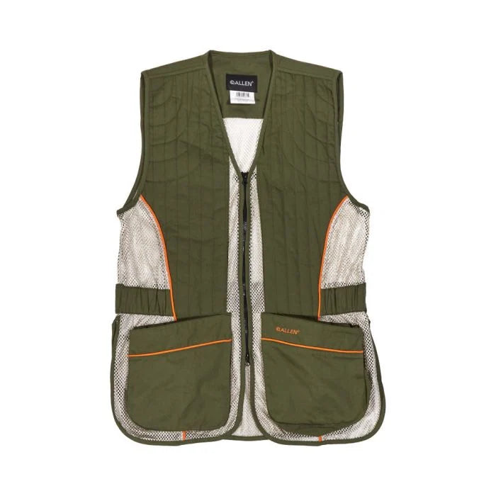 Allen Company Ace Shooting Range Vest M/L Olive/Tan – Adjustable Ambidextrous Vest with Padded Shoulder