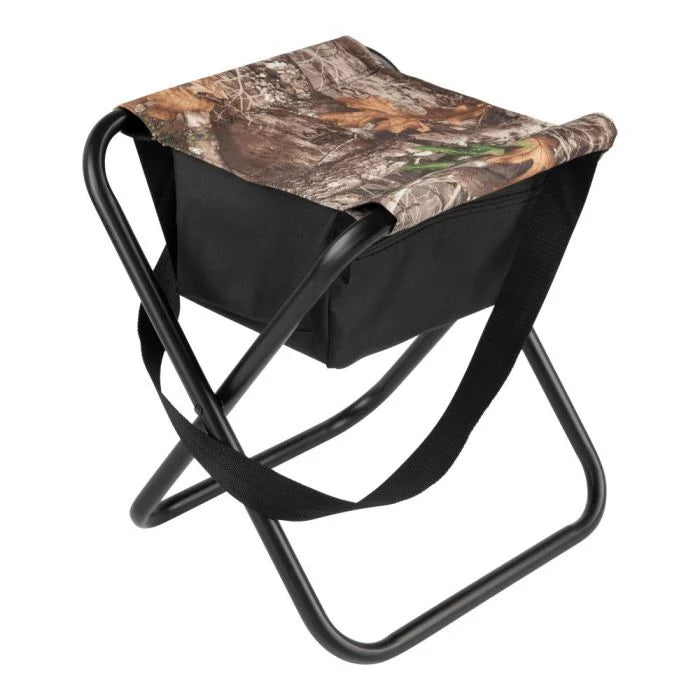 Vanish Folding Hunting Seat Realtree Edge – Portable Camo Chair with Storage, Steel Frame, 225 lb Capacity
