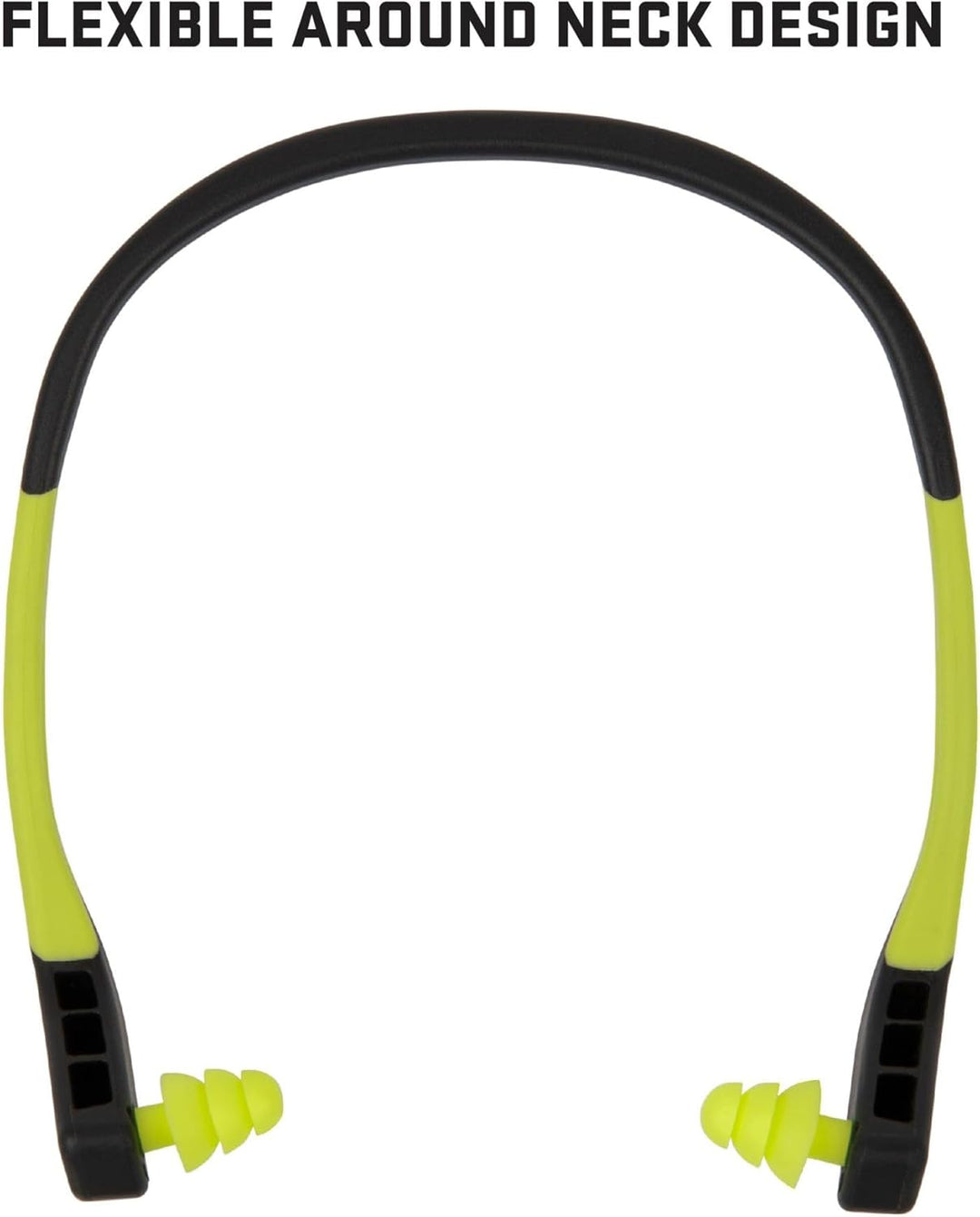 ULTRX Wave Banded Ear Plugs Gray/Yellow – NRR 22dB Noise Reduction, Lightweight Neckband Hearing Protection