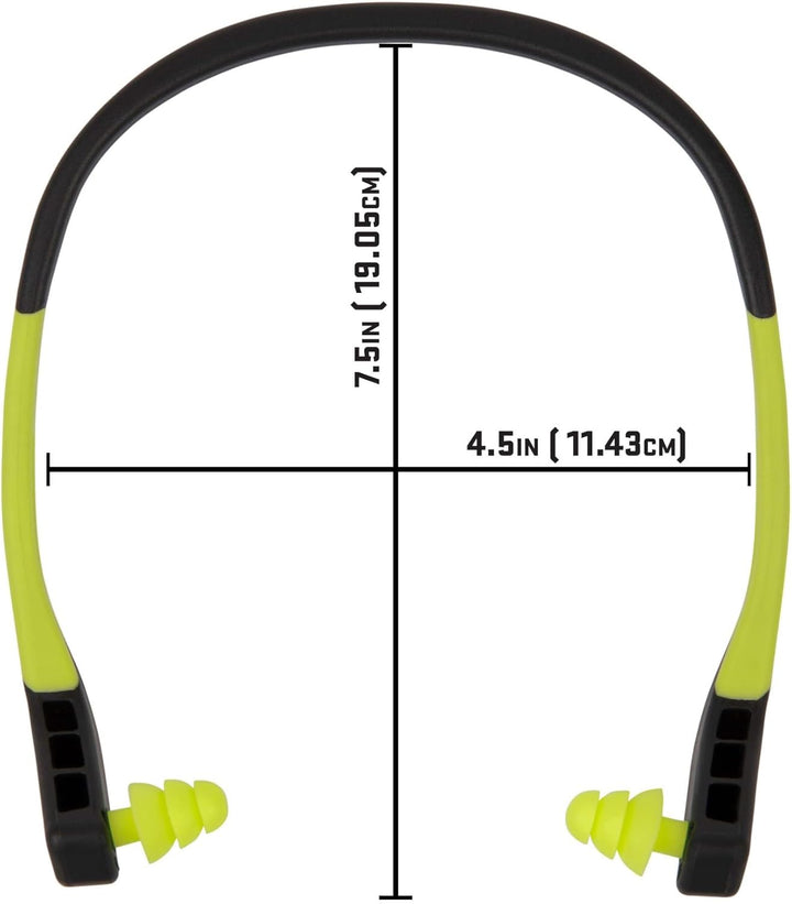 ULTRX Wave Banded Ear Plugs Gray/Yellow – NRR 22dB Noise Reduction, Lightweight Neckband Hearing Protection