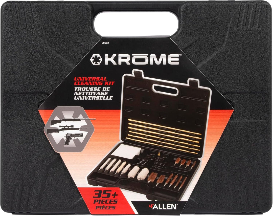 Krome Universal Gun Cleaning Kit 35-Piece – Multi-Caliber Rifle, Pistol &amp; Shotgun Cleaning Set with Case