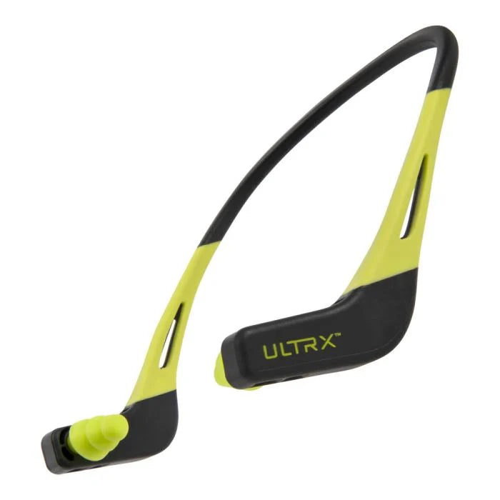 ULTRX Wave Banded Ear Plugs Gray/Yellow – NRR 22dB Noise Reduction, Lightweight Neckband Hearing Protection