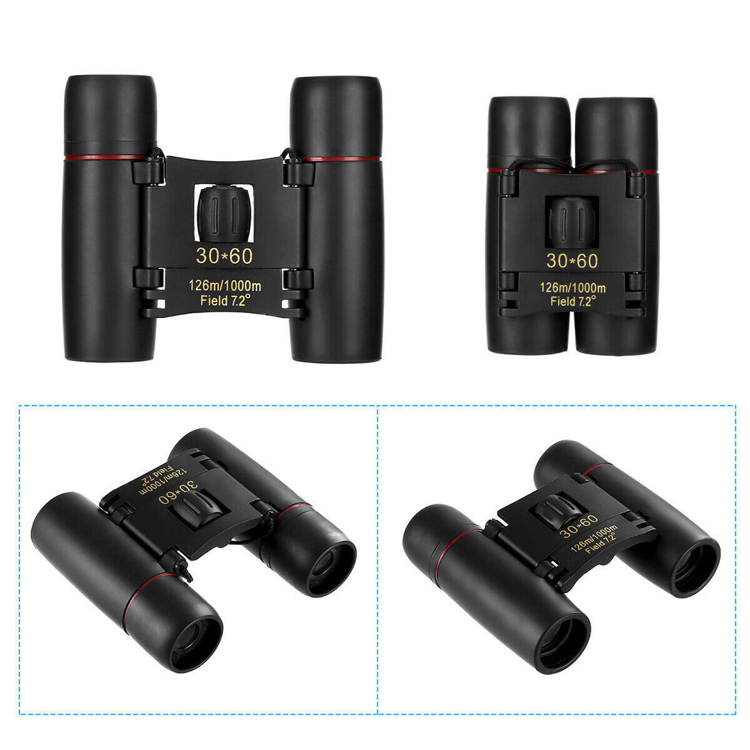 30x60 Compact Folding Binoculars with Carry Case