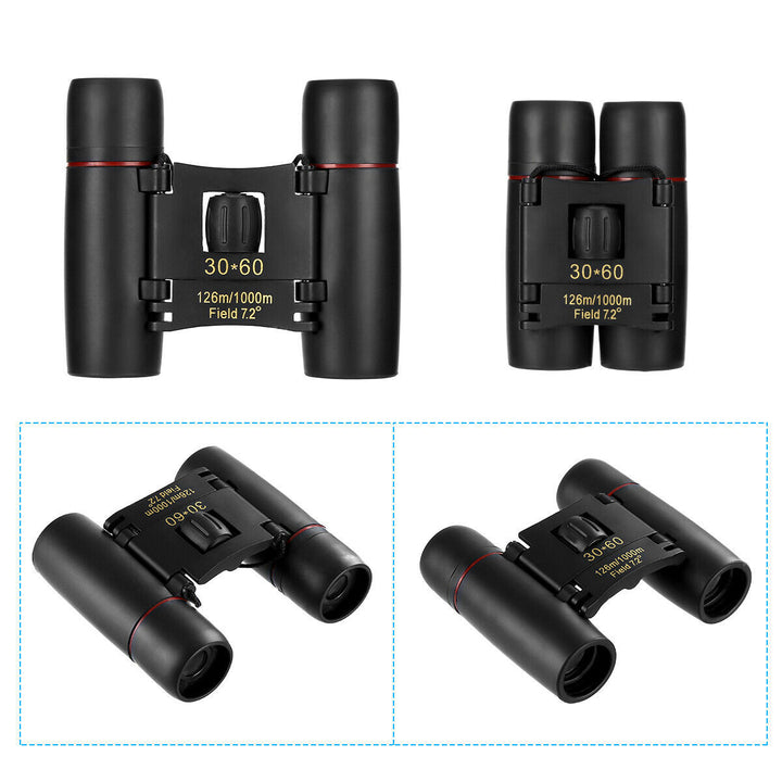 30x60 Compact Folding Binoculars with Carry Case