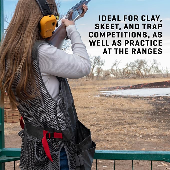 Allen Company Competitor Shooting Vest Gray M/L – Adjustable Ambidextrous Vest for Trap, Skeet &amp; Clay Shooting