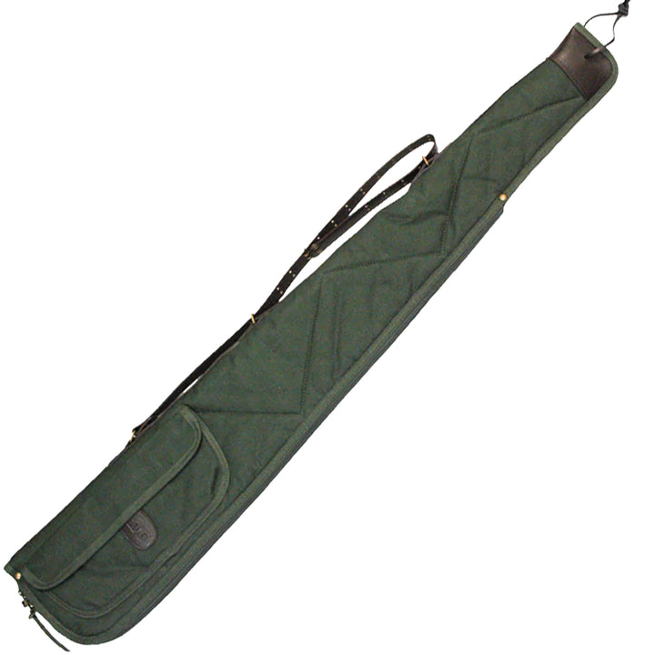 Bob Allen Canvas Shotgun Case – Water-Resistant Canvas Duck Gun Case with Leather Sling, Flannel Lined Padded Shotgun Storage