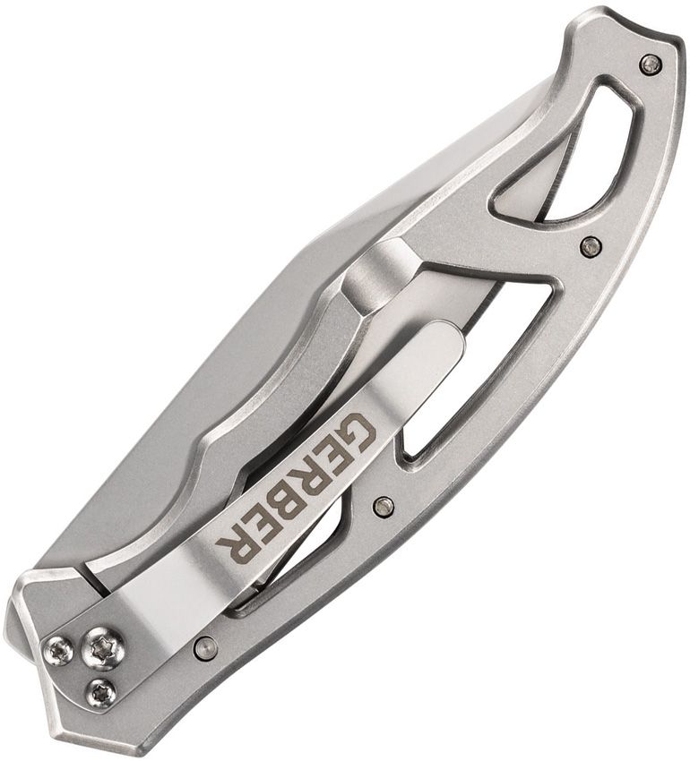 Paraframe I Folding Knife – 3" Stainless Clip Point Blade, Skeletonized Steel Handle, Lightweight EDC Pocket Knife