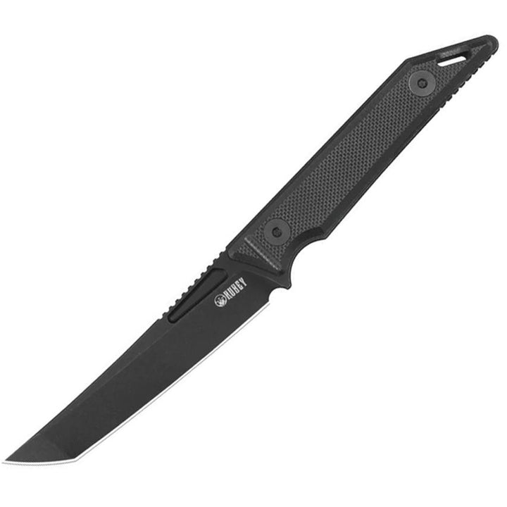 Goliath Fixed Blade Knife – 3" Sandvik 14C28N Tanto Blade, Black G10 Handle, Kydex Sheath (BlackWash Finish)