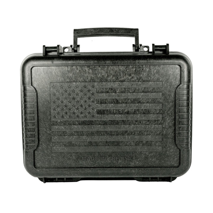 USA Flag Hard Side Handgun Case – TSA Approved Lockable Pistol Case with Foam Interior, Made in USA (11" x 8" x 3")