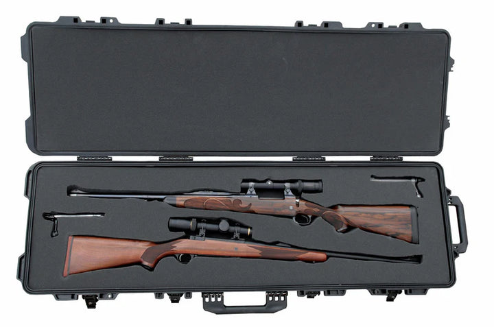 H51 Double Long Gun Case – TSA Approved Hard Rifle Case with Wheels, Custom Foam &amp; Lockable Design (Fits 2 Rifles, Made in USA)