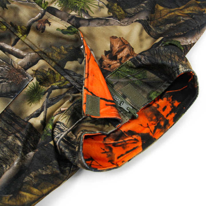 Orange Camo Fleece Hunting Vest – Sleeveless Safety Waistcoat for Hunting, Hiking & Fishing