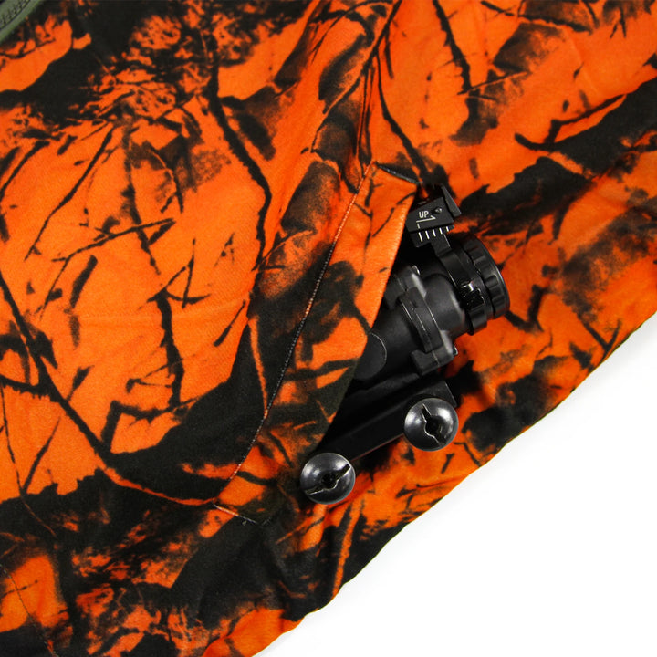 Orange Camo Fleece Hunting Vest – Sleeveless Safety Waistcoat for Hunting, Hiking & Fishing