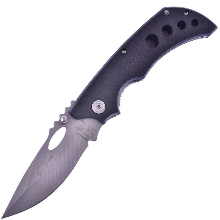 Tac Linerlock Assisted Opening Knife – 3.5" Drop Point Stainless Blade, Black Nylon Handle, Pocket Clip