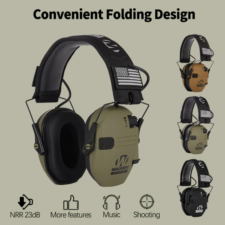 Walkers Shooting Tactical Headset Howard Protective Earmuffs Folding Digital Noise Reduction Pickup Headset Competition