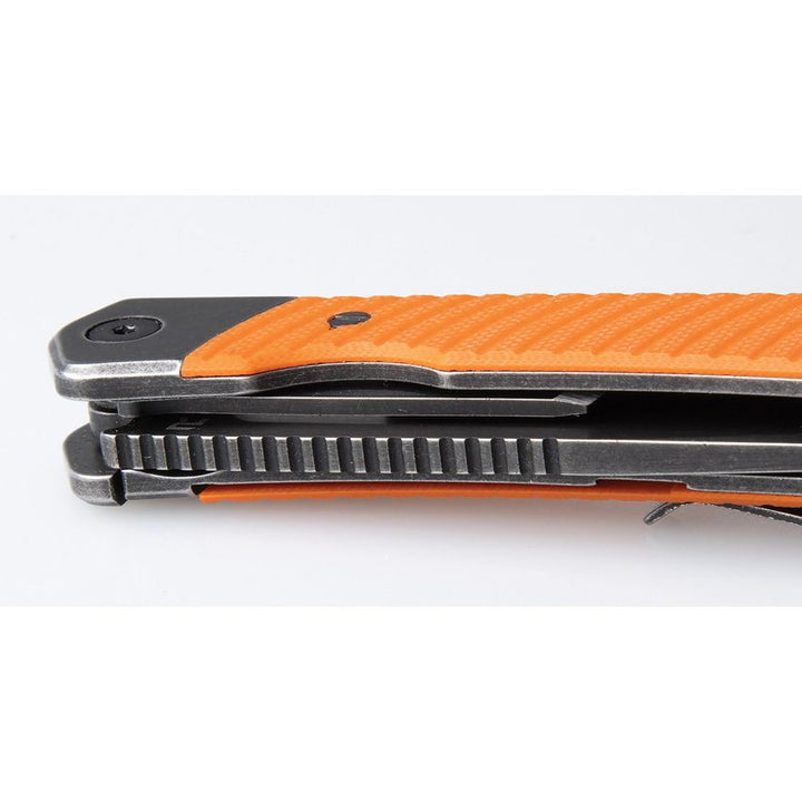 Duo Linerlock Tanto Folding Knife Orange – Dual Tanto &amp; Guthook Blades, 9Cr18MoV Steel, G10 Handle