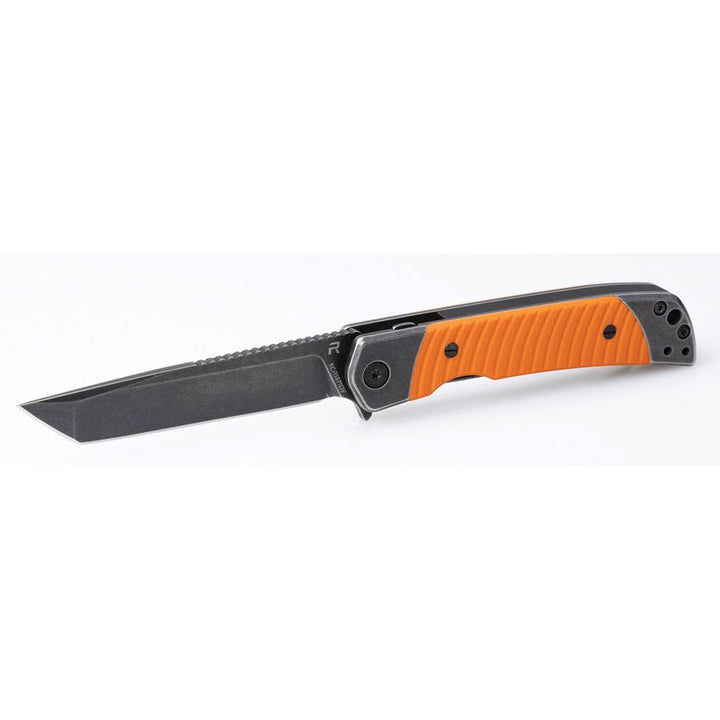 Duo Linerlock Tanto Folding Knife Orange – Dual Tanto &amp; Guthook Blades, 9Cr18MoV Steel, G10 Handle