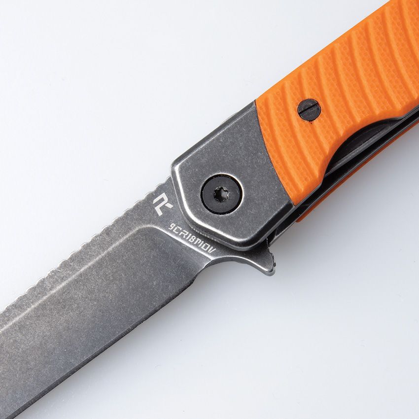 Duo Linerlock Tanto Folding Knife Orange – Dual Tanto &amp; Guthook Blades, 9Cr18MoV Steel, G10 Handle