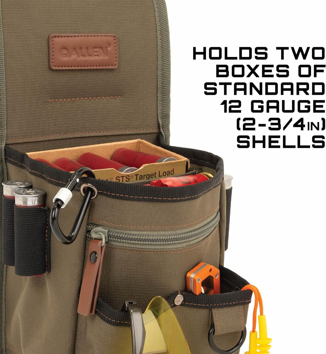 Allen Company Triumph Rip-Stop Shotgun Shell Bag Olive Green – Holds 2 Boxes 12 Gauge with Hull Dump Pocket