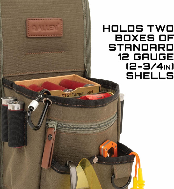 Allen Company Triumph Rip-Stop Shotgun Shell Bag Olive Green – Holds 2 Boxes 12 Gauge with Hull Dump Pocket