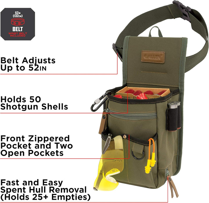 Allen Company Triumph Rip-Stop Shotgun Shell Bag Olive Green – Holds 2 Boxes 12 Gauge with Hull Dump Pocket