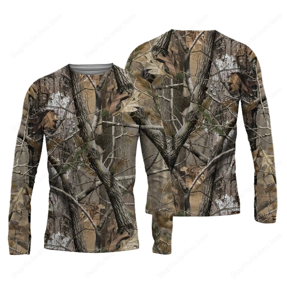 Men's Long Sleeve T-shirt 3D Camouflage Hunting