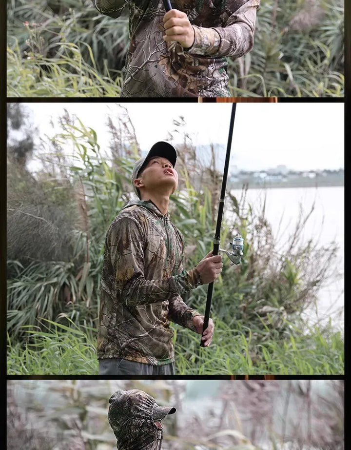 Men’s Lightweight Hunting & Fishing Jacket – Dead Leaves Camo | Quick-Dry, Sun Protection, Ice Silk Fabric