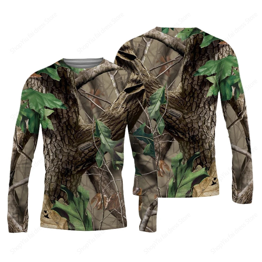 Men's Long Sleeve T-shirt 3D Camouflage Hunting