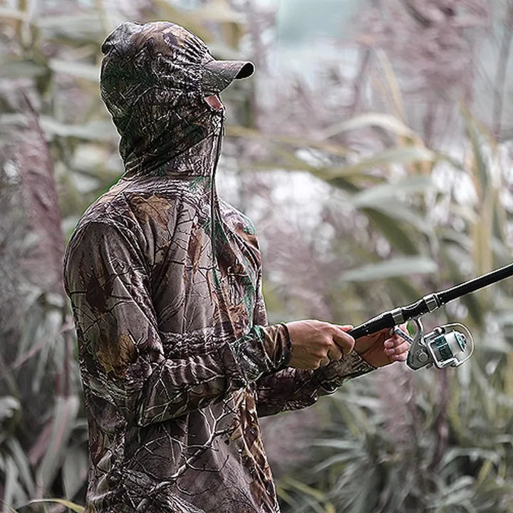 Men’s Lightweight Hunting & Fishing Jacket – Dead Leaves Camo | Quick-Dry, Sun Protection, Ice Silk Fabric