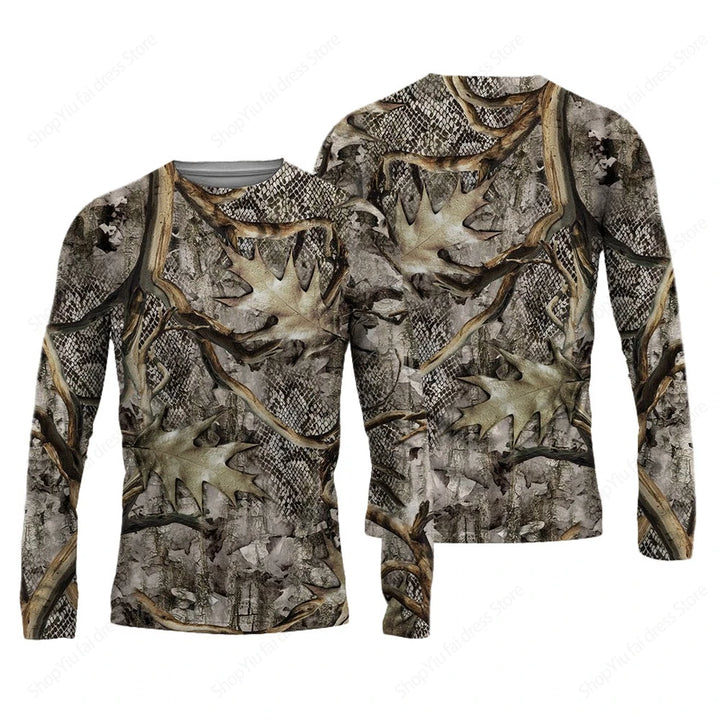 Men's Long Sleeve T-shirt 3D Camouflage Hunting