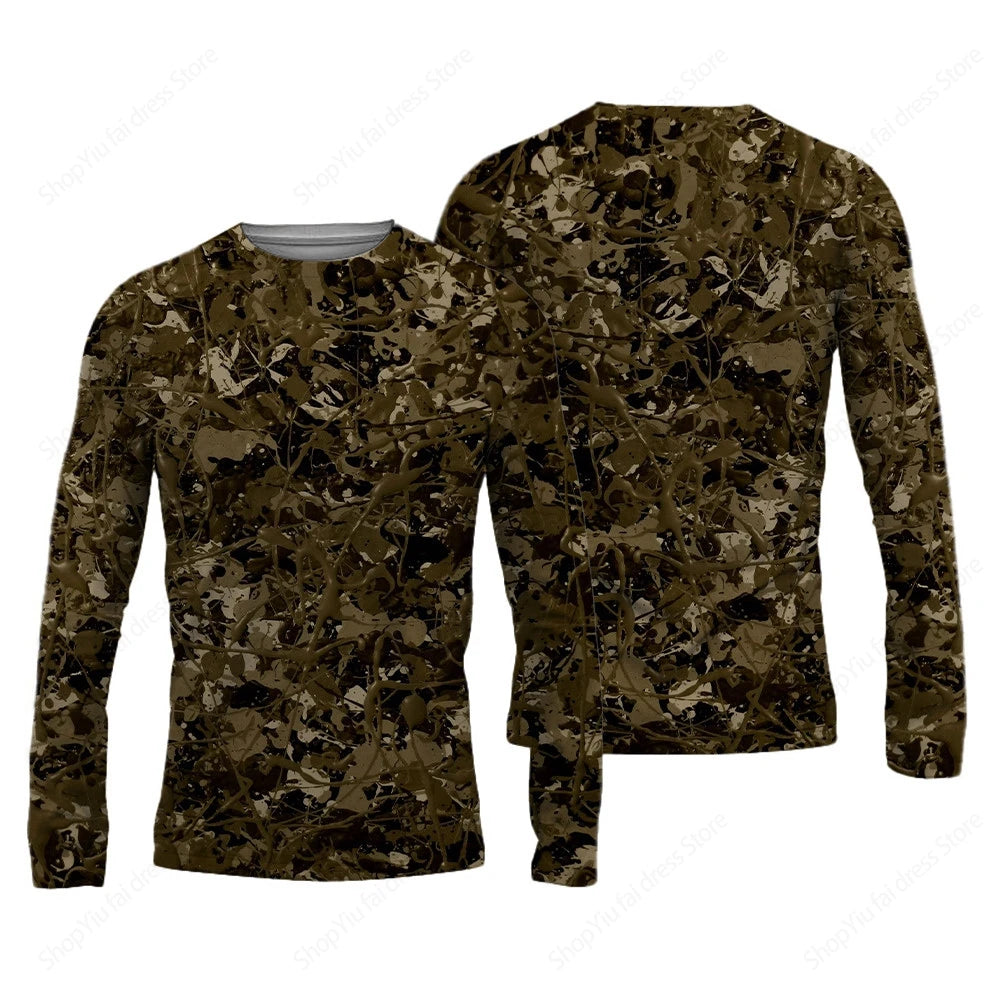 Men's Long Sleeve T-shirt 3D Camouflage Hunting