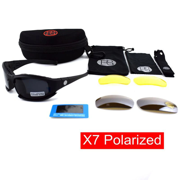 RUIN HAWK X7/C5 Tactical Sunglasses – 4 Interchangeable Lenses
