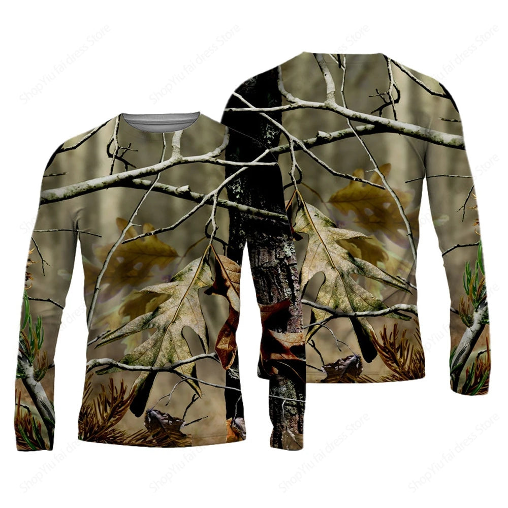 Men's Long Sleeve T-shirt 3D Camouflage Hunting