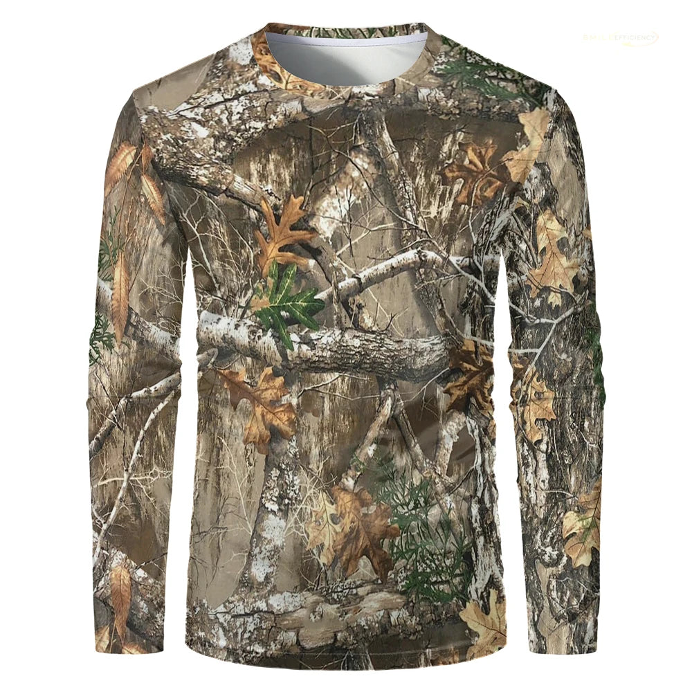 Men’s Camouflage Quick-Dry Long Sleeve Outdoor T-Shirt – Breathable Tactical Fishing & Hunting Shirt