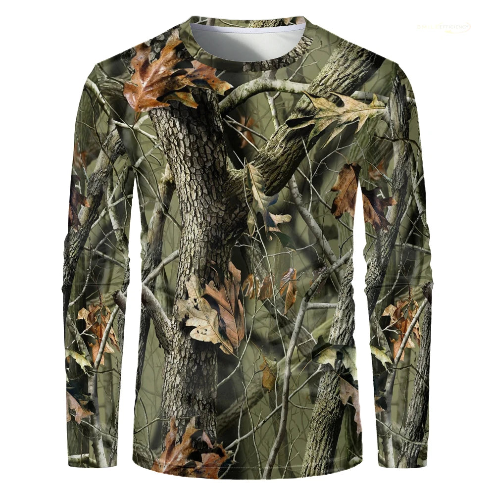Men’s Camouflage Quick-Dry Long Sleeve Outdoor T-Shirt – Breathable Tactical Fishing & Hunting Shirt