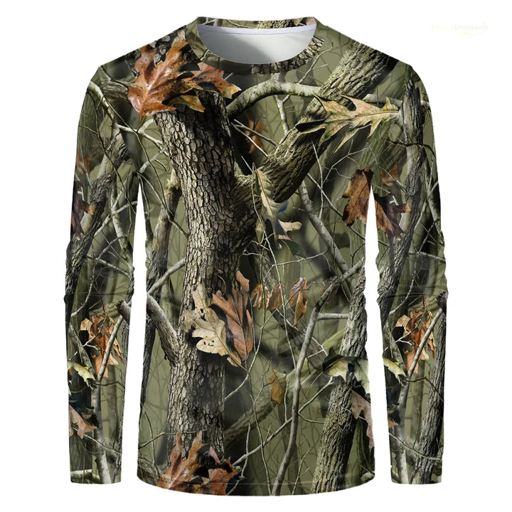 Men’s Camouflage Quick-Dry Long Sleeve Outdoor T-Shirt – Breathable Tactical Fishing & Hunting Shirt