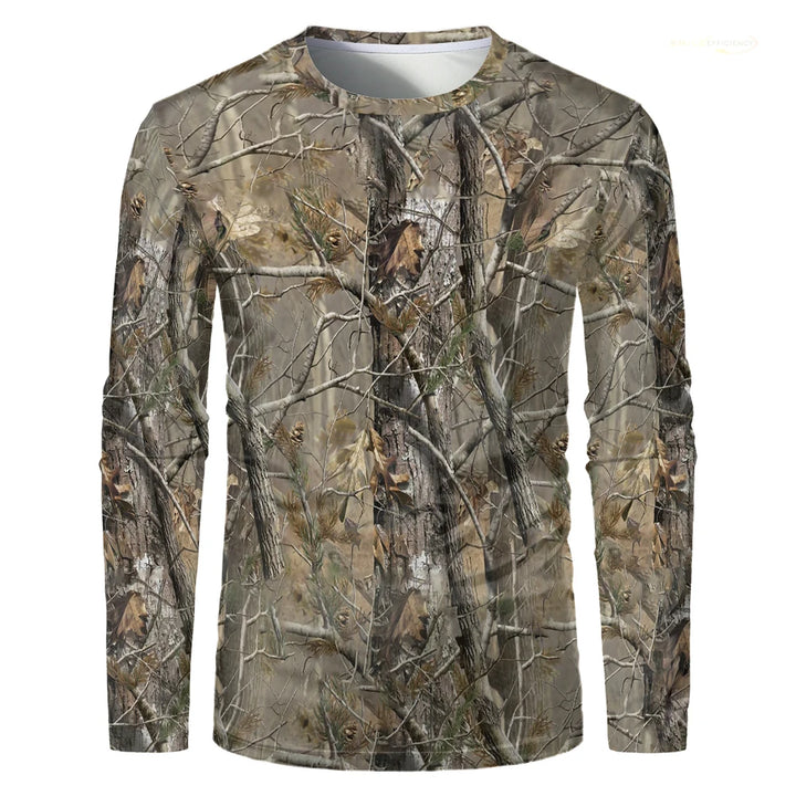 Men’s Camouflage Quick-Dry Long Sleeve Outdoor T-Shirt – Breathable Tactical Fishing & Hunting Shirt