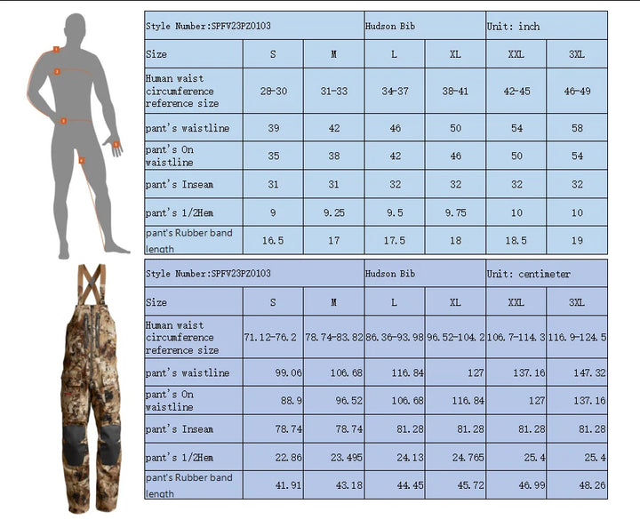 High quality duck hunting suit camouflage pants Hudson bib