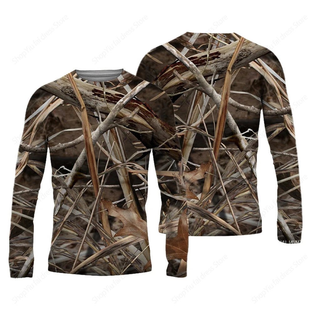 Men's Long Sleeve T-shirt 3D Camouflage Hunting