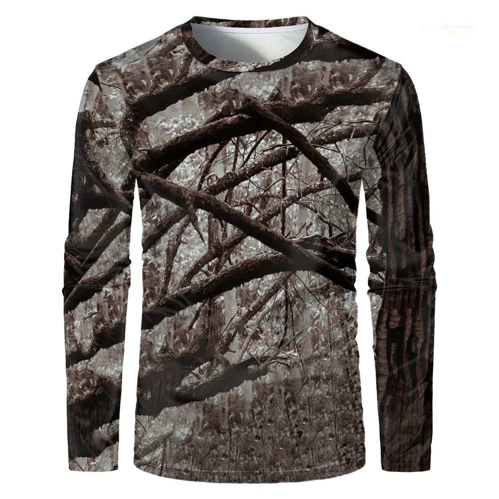 Men’s Camouflage Quick-Dry Long Sleeve Outdoor T-Shirt – Breathable Tactical Fishing & Hunting Shirt