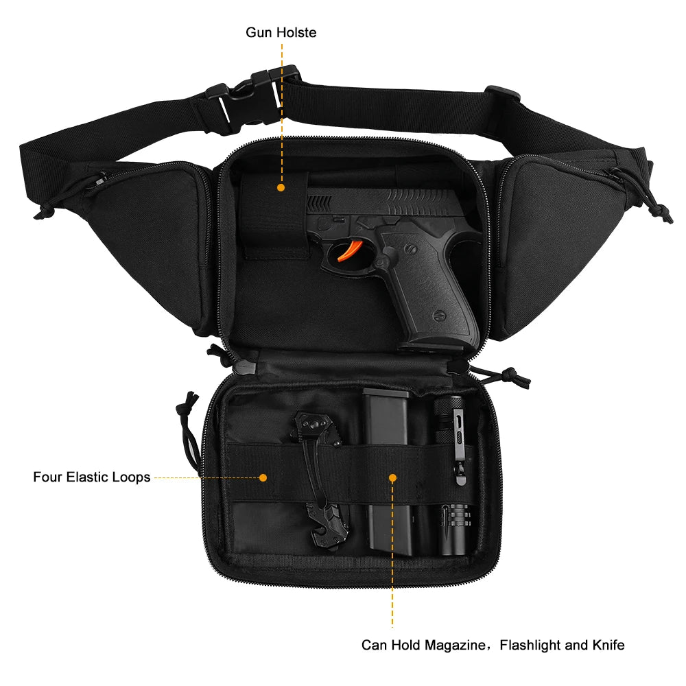 Outdoor Tactical Gun Holster – Concealed Carry Waist Bag for Pistols