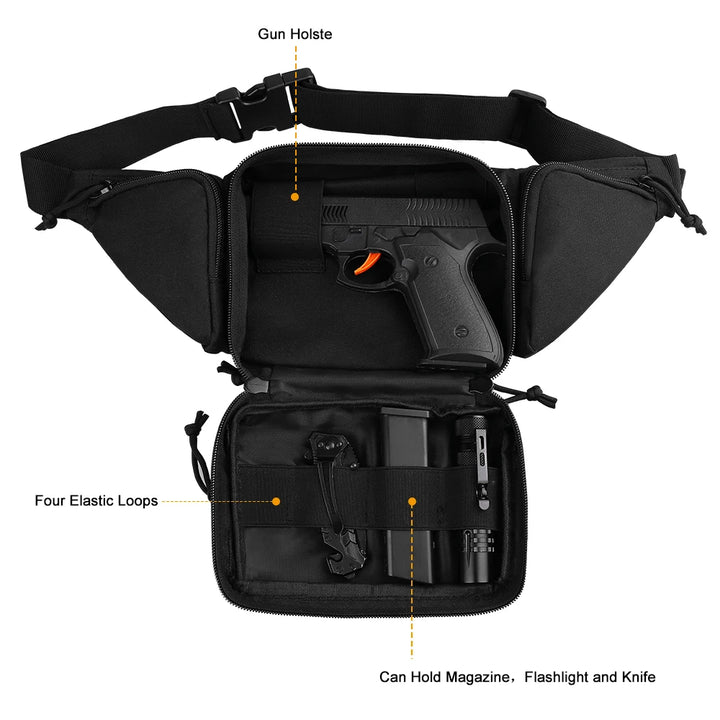 Outdoor Tactical Gun Holster – Concealed Carry Waist Bag for Pistols