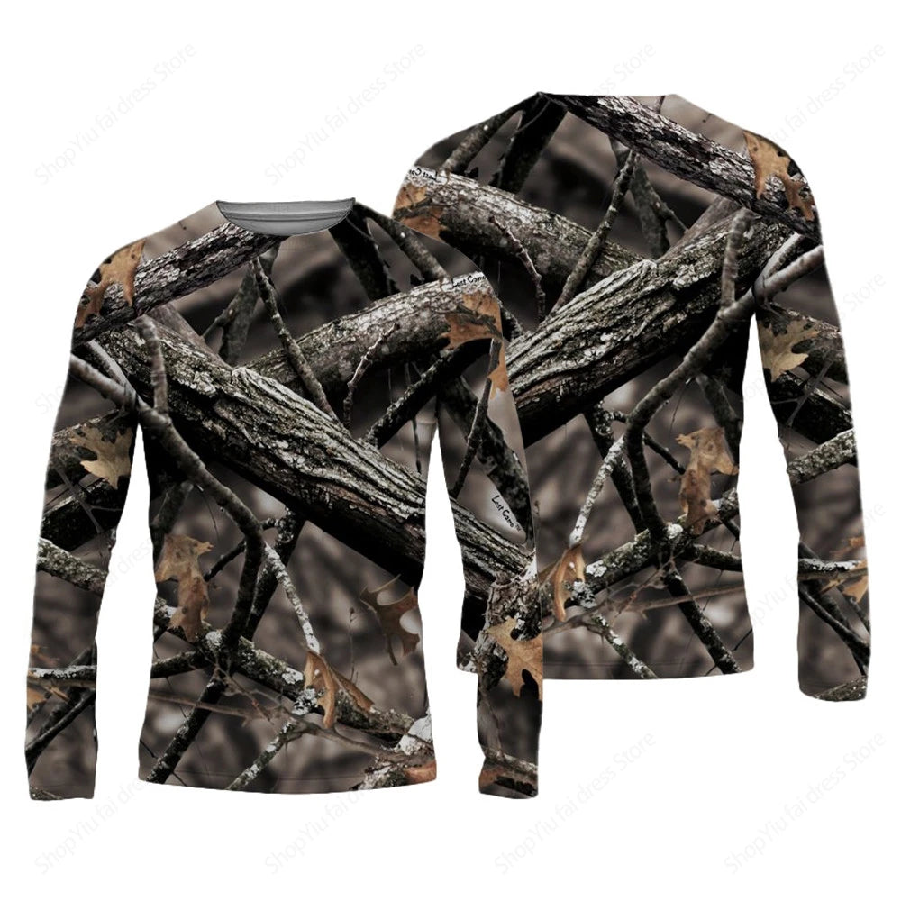 Men's Long Sleeve T-shirt 3D Camouflage Hunting