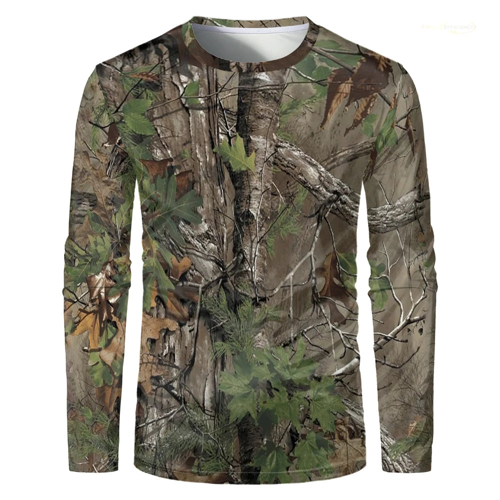 Men’s Camouflage Quick-Dry Long Sleeve Outdoor T-Shirt – Breathable Tactical Fishing & Hunting Shirt